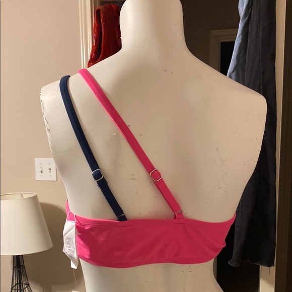 Cupshe Pink. White. Navy Blue Colorblock Bikini Set - Picture 7 of 7
